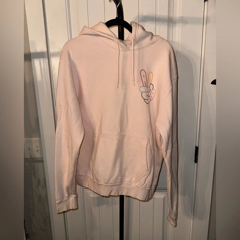 Adidas Size Medium‎ Men's Light Pink Logo Hoodie